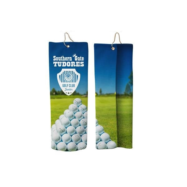 AG - Sublimated Microfiber Terry Trifolded Golf Towel, 5x15