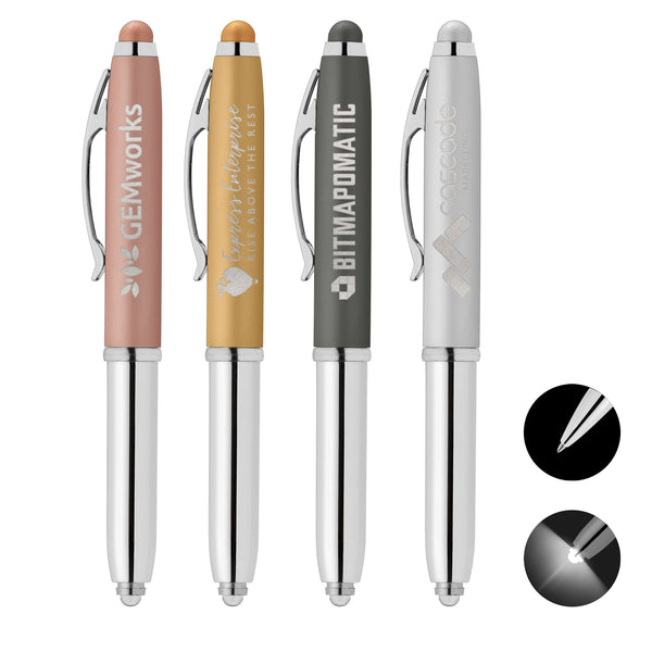 Vivano Softy Metallic Pen w/ LED Light and Stylus